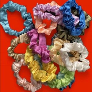 Colorful Satin Scrunchies Set